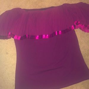 Short sleeve beautiful purple blouse